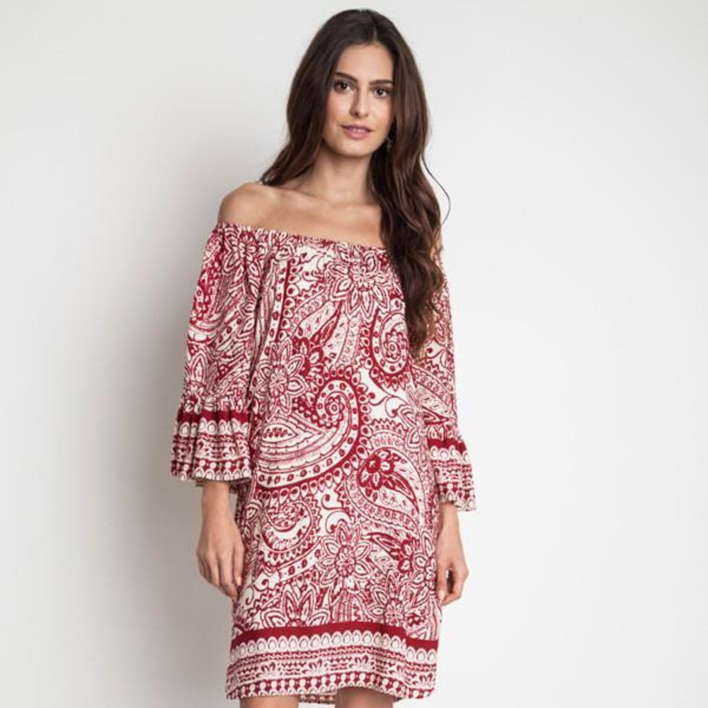 Back in STOCK!! Umgee Red paisley dress